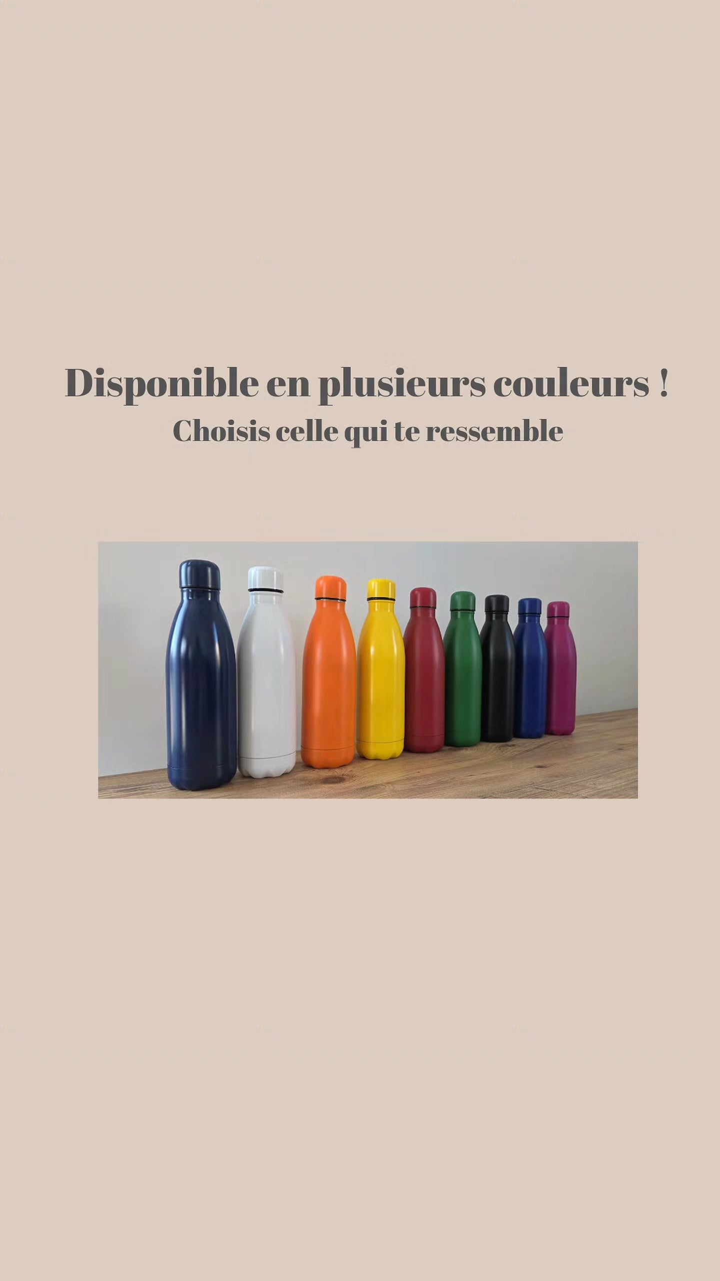 Bouteille unique, moment gravé, Bouteille en acier inoxydable 790 mL