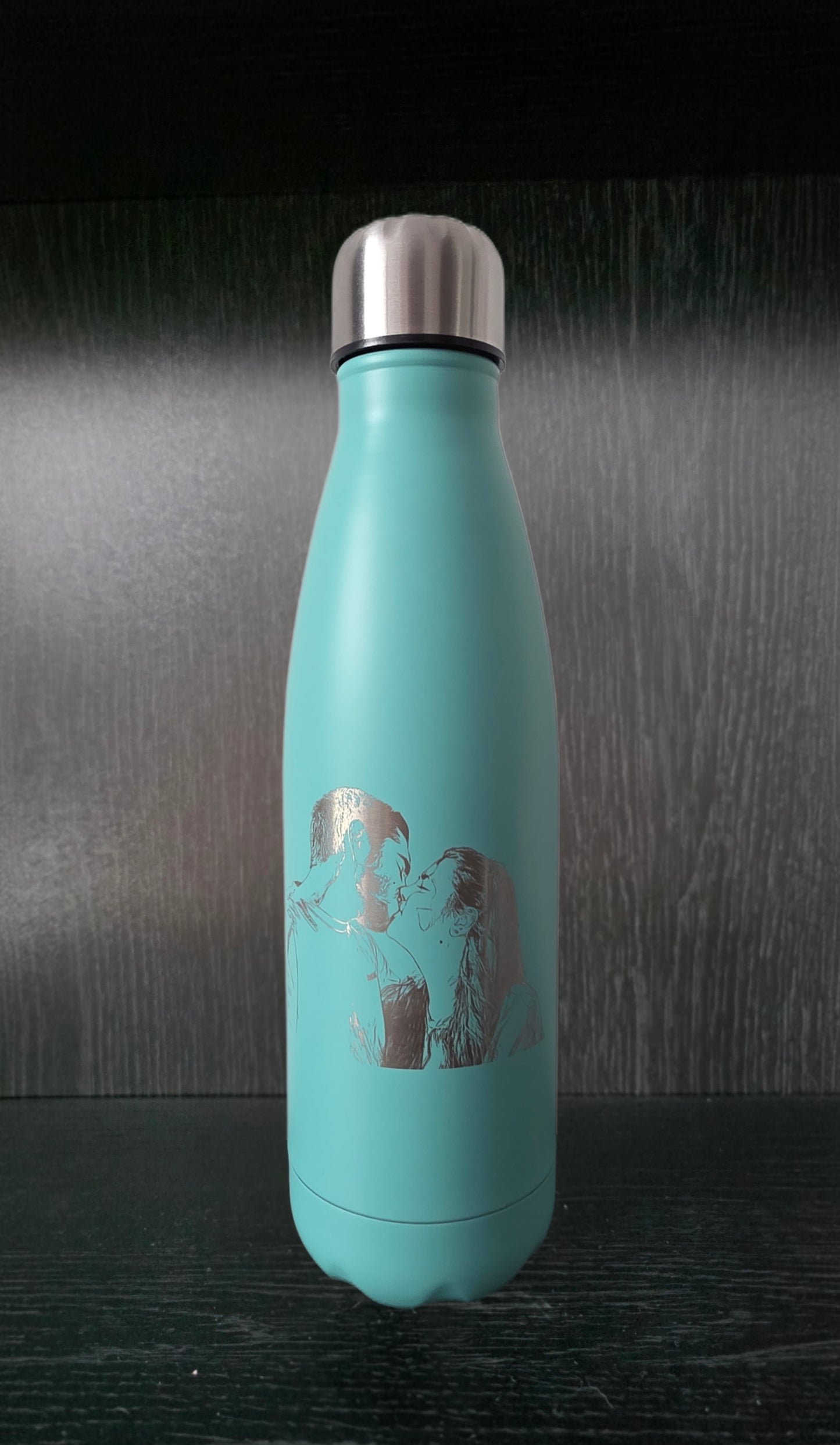 Bouteille isotherme unique, moment gravé, Bouteille en acier inoxydable 500mL