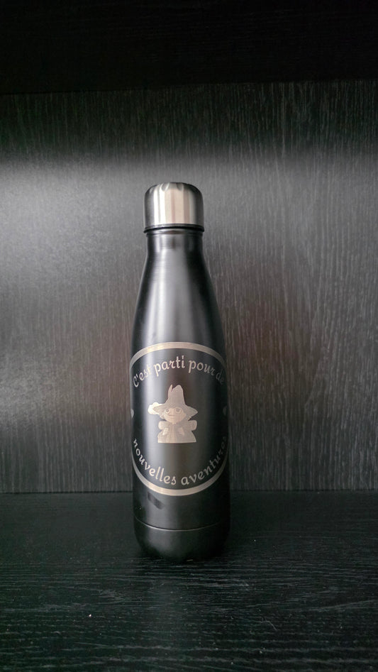 Bouteille isotherme unique, moment gravé, Bouteille en acier inoxydable 500mL