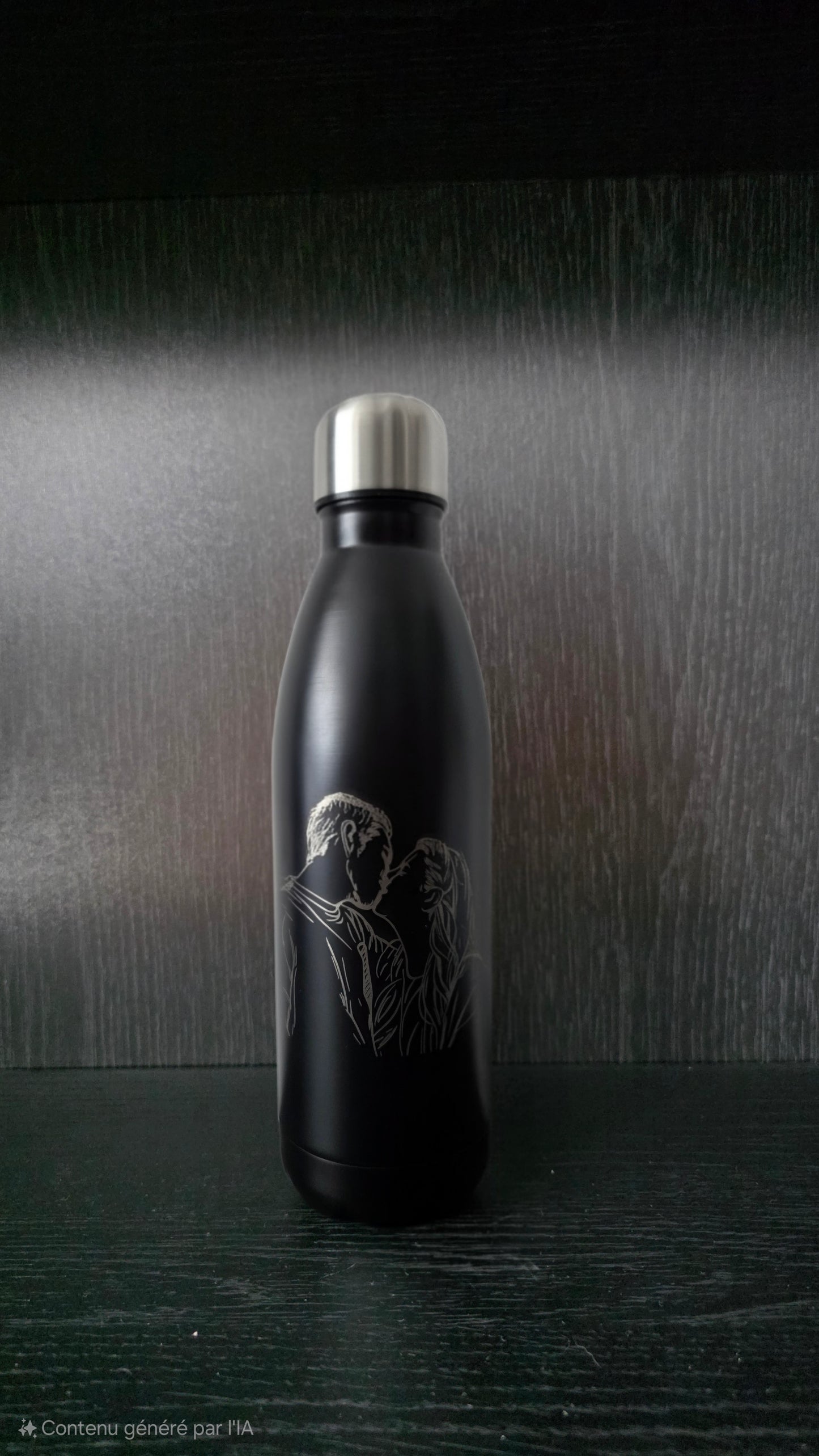Bouteille isotherme unique, moment gravé, Bouteille en acier inoxydable 500mL